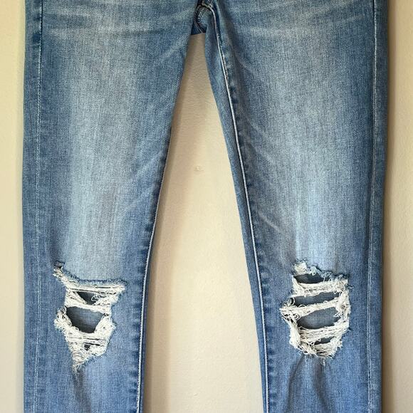 American Eagle Distressed Light Wash Jean Jegging Size 0 Regular - Picture 8 of 12